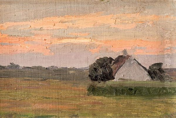 Studie Eines Reetgedeckten Hauses Auf Sylt Oil Painting by Franz Korwan