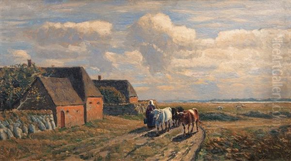 Evening On Sylt Oil Painting by Franz Korwan