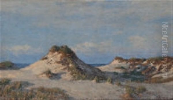 Dunenlandschaft Mit Blick Auf Das Meer Oil Painting by Franz Korwan