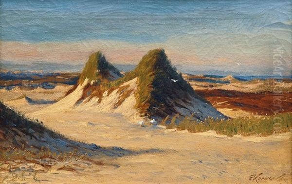 Sylt Landscapes With Dunes Oil Painting by Franz Korwan