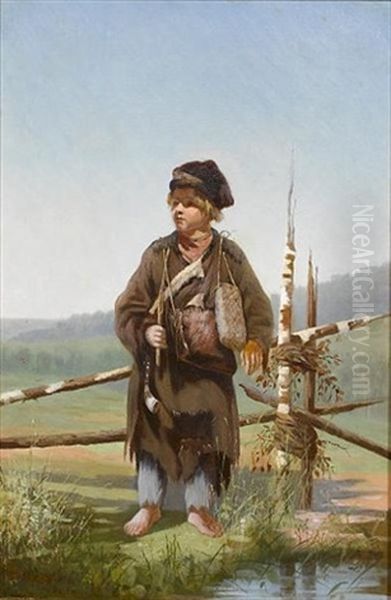 The Young Huntsman Oil Painting by Aleksei Ivanovich Korzukhin