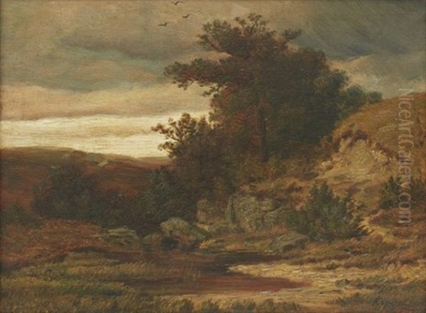 Landskap Oil Painting by Adolf Kosarek