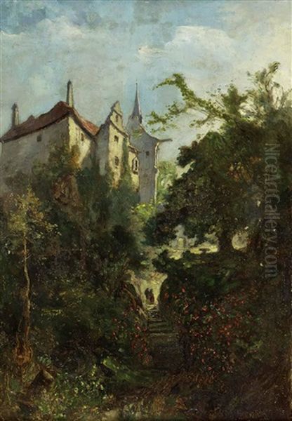 Schloss Klenau Bei Klatovy (bohmen) Oil Painting by Rudolf Koeselitz