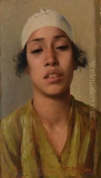 Portrait De Jeune Homme Au Turban Oil Painting by Franz Xavier Kosler