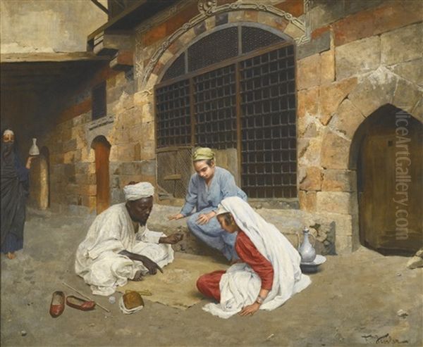 The Fortune Teller Of Cairo Oil Painting by Franz Xavier Kosler