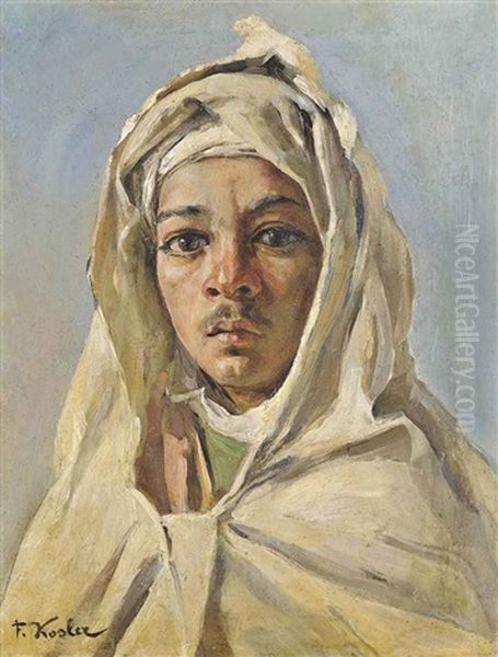 A Young Bedouin Oil Painting by Franz Xavier Kosler