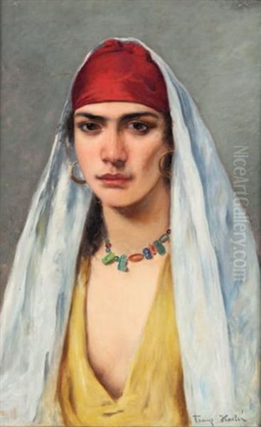 Portrait D'orientale Oil Painting by Franz Xavier Kosler