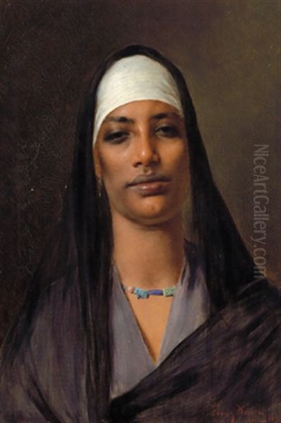 Bildnis Einer Nubierin, Cairo Oil Painting by Franz Xavier Kosler