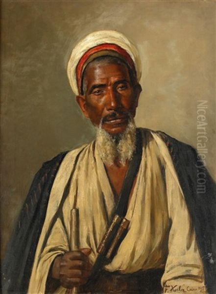 Portratt Av Egyptier Oil Painting by Franz Xavier Kosler