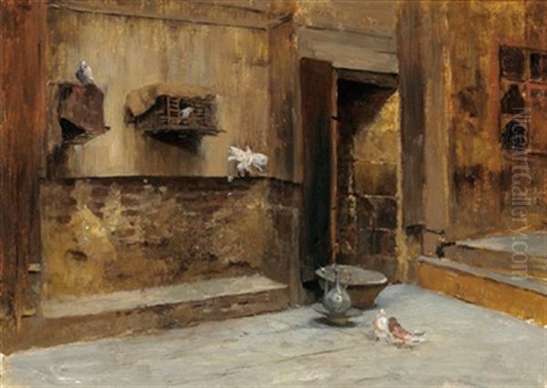 Orientalischer Taubenhof Oil Painting by Franz Xavier Kosler