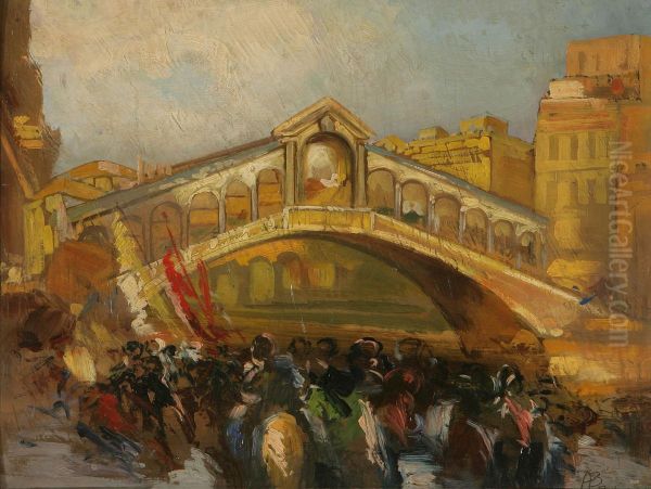 Ponte Rialto Oil Painting by Angelo Beccaria