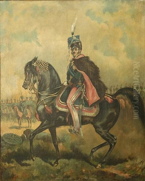 Ksiaze Josef Poniatowski Na Szumce Oil Painting by Juliusz Fortunat von Kossak