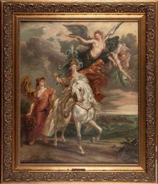 Apoteoza Marii Medici Wedlug Rubensa Oil Painting by Juliusz Fortunat von Kossak