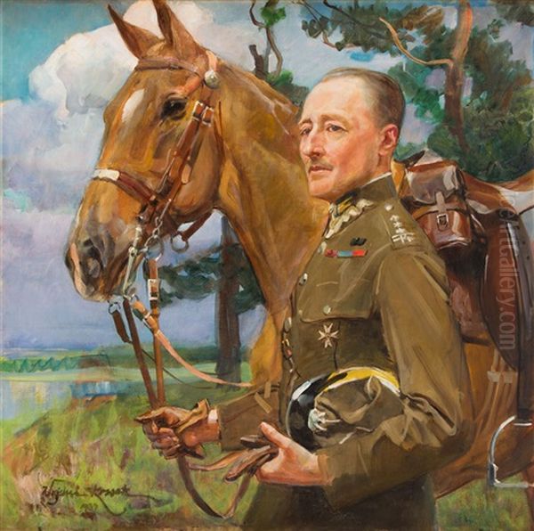 Colonel Konstanty Przezdziecki Oil Painting by Woiciech (Aldabert) Ritter von Kossak