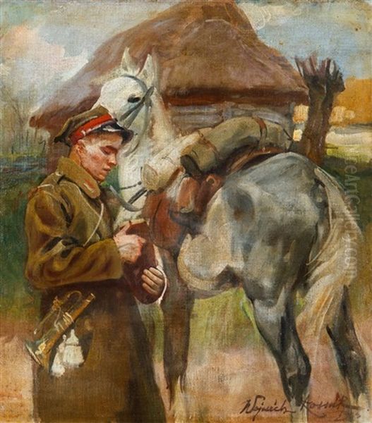 Przyjaciele Oil Painting by Woiciech (Aldabert) Ritter von Kossak