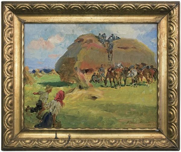 Cavalry Reconnaissance Oil Painting by Woiciech (Aldabert) Ritter von Kossak