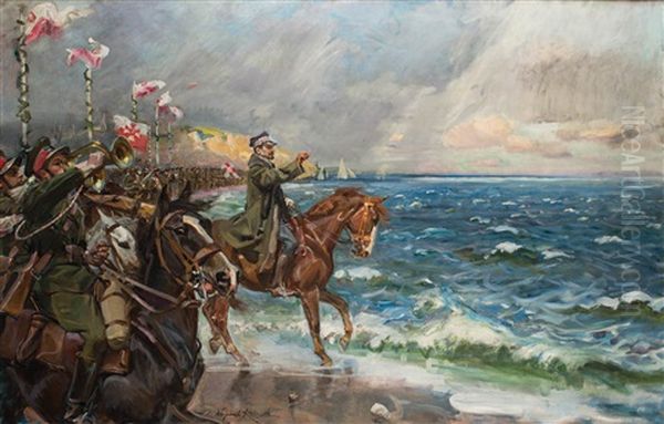 Zaslubiny Polski Z Morzem Oil Painting by Woiciech (Aldabert) Ritter von Kossak