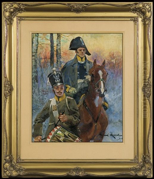 From A Battlefield Oil Painting by Woiciech (Aldabert) Ritter von Kossak