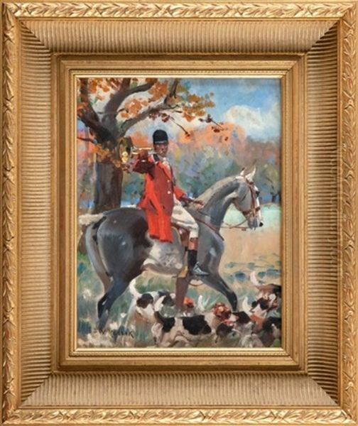 Polowanie Par Force Oil Painting by Woiciech (Aldabert) Ritter von Kossak