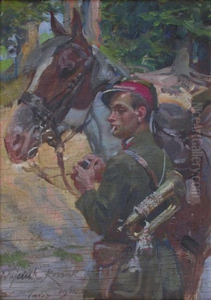 Legionnaire Oil Painting by Woiciech (Aldabert) Ritter von Kossak