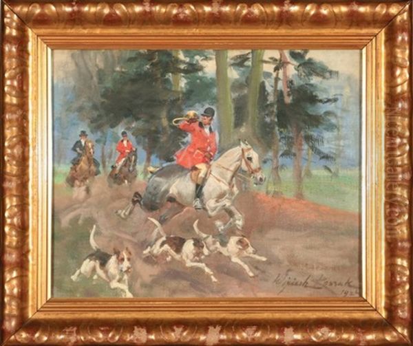 Polowanie Oil Painting by Woiciech (Aldabert) Ritter von Kossak