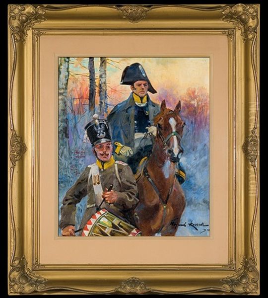 From A Battlefield Oil Painting by Woiciech (Aldabert) Ritter von Kossak