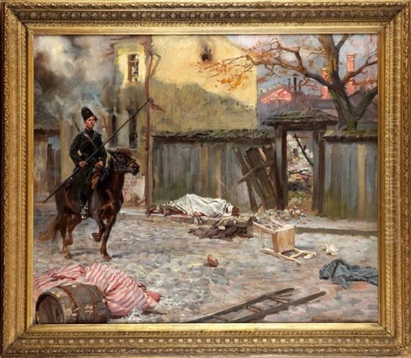 Ranek Po Pogromie Oil Painting by Woiciech (Aldabert) Ritter von Kossak