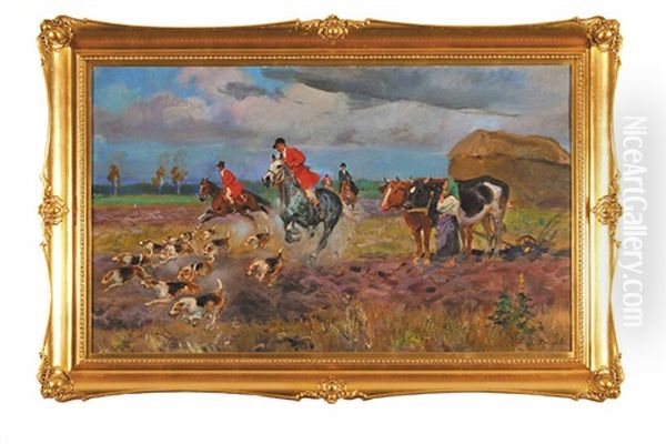 Pogon Za Lisem Oil Painting by Woiciech (Aldabert) Ritter von Kossak