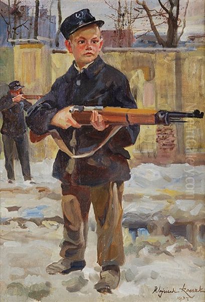 Defender Of Lviv Oil Painting by Woiciech (Aldabert) Ritter von Kossak