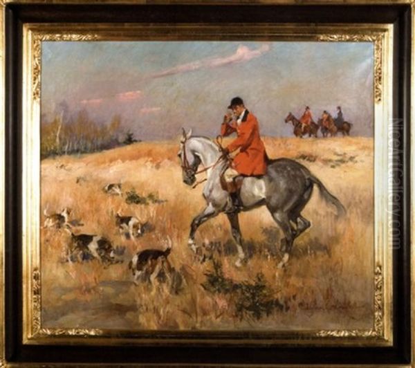 Hunting Oil Painting by Woiciech (Aldabert) Ritter von Kossak