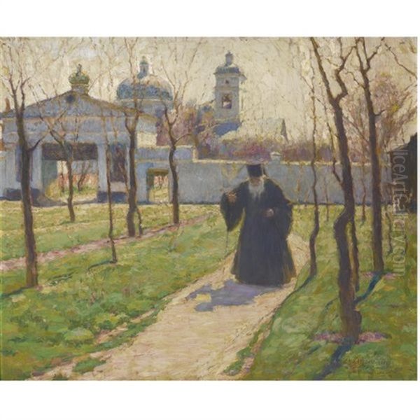 Early Spring Oil Painting by Kiriak Konstantinovich Kostandi