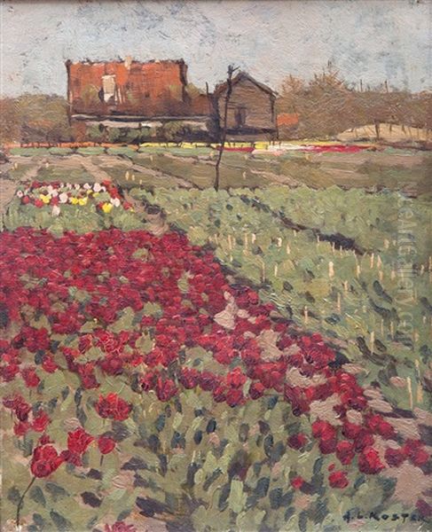 A Field Of Tulips Oil Painting by Antonie Louis Koster