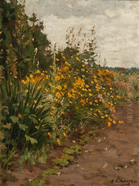 Field Of Flowers In Heemstede Oil Painting by Antonie Louis Koster