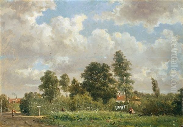 Fruhlingslandschaft Oil Painting by Antonie Louis Koster