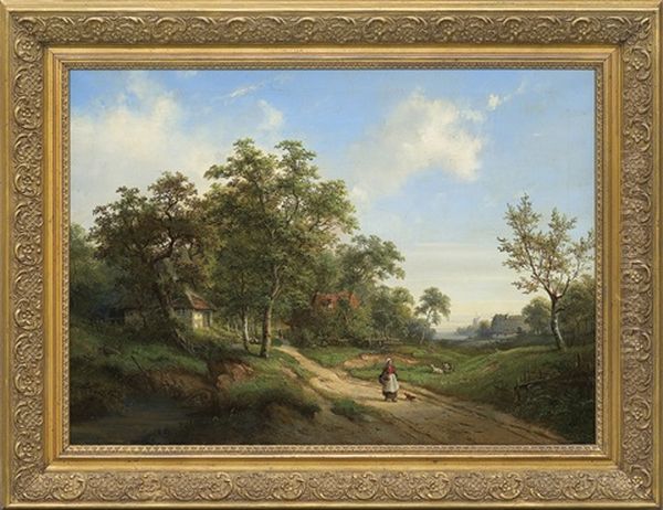 Summer Day Oil Painting by Carl Georg Koester