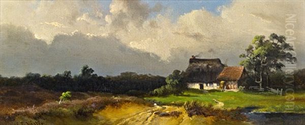 Bauernhof Oil Painting by Carl Georg Koester