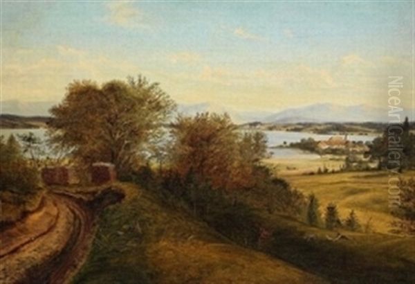 Bayerischer See Oil Painting by Carl Georg Koester