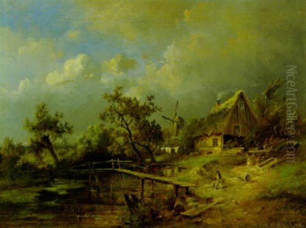 Vor Dem Gewitter Oil Painting by Carl Georg Koester