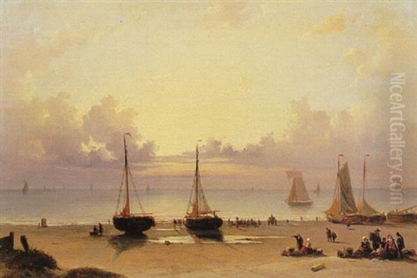 Plage De Scheveningen Oil Painting by Everhardus Koster