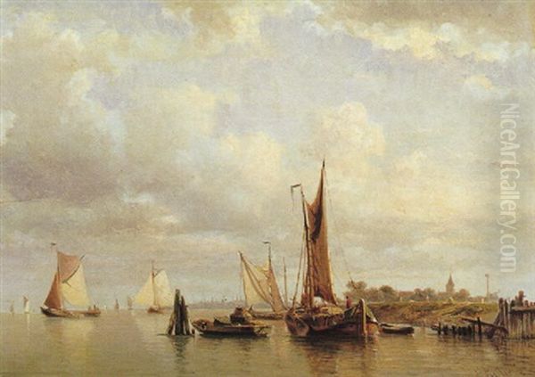 Merwede Oil Painting by Everhardus Koster