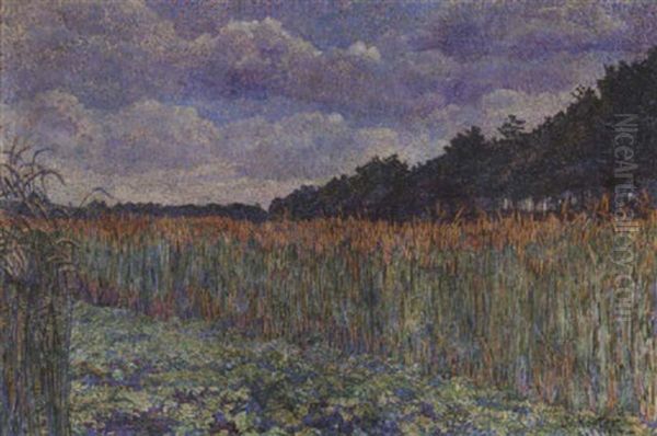 A Cornfield Oil Painting by Jo (van Hattem) Koster