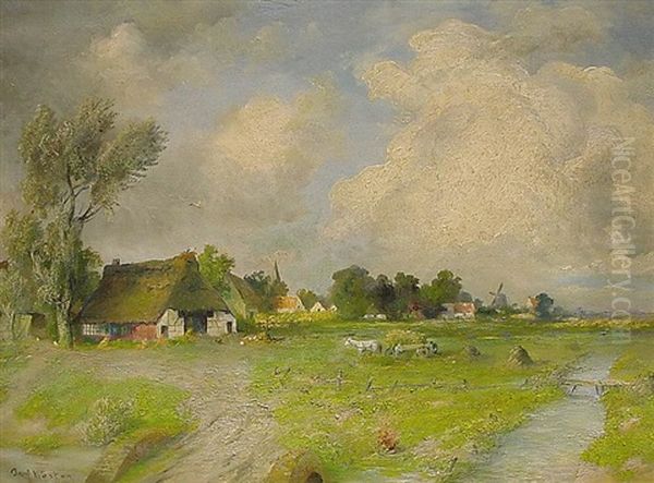 Landschaft Am Niederrhein Oil Painting by Paul Koester