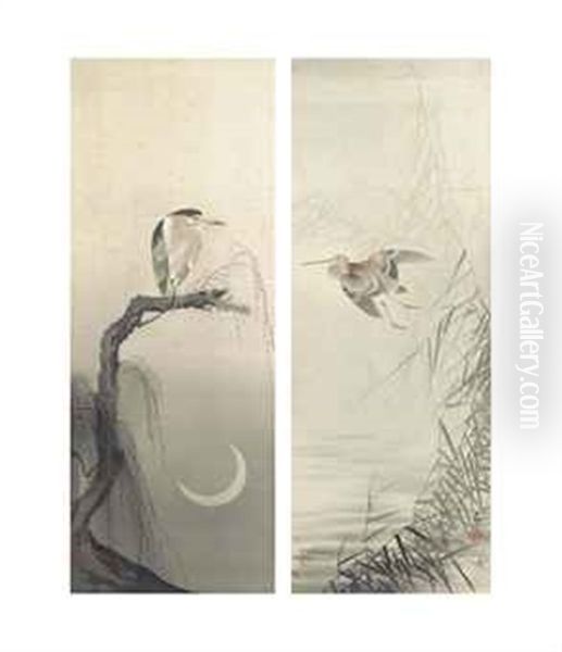 Untitled (2 Works) Oil Painting by Ohara Kosun