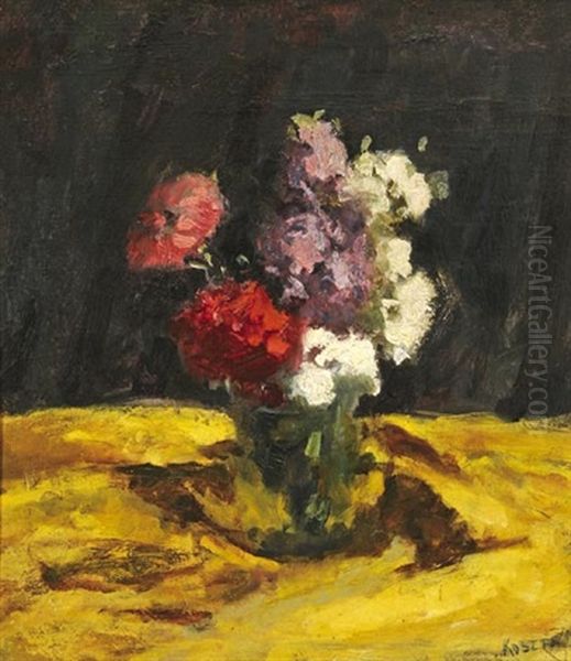 Flower Still-life Oil Painting by Jozsef Koszta