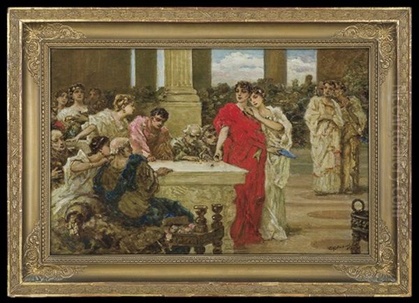 Dicing In The Ancient Rome Oil Painting by Vasili Aleksandrovich Kotarbinsky