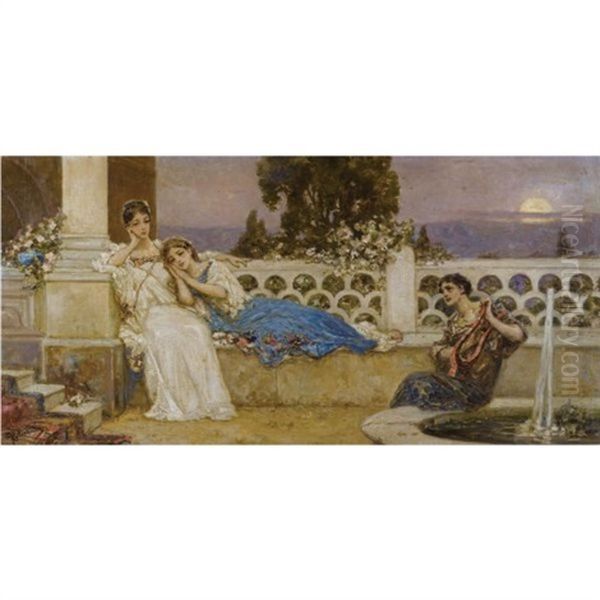 The Serenade Oil Painting by Vasili Aleksandrovich Kotarbinsky