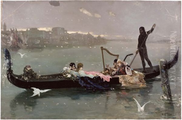 Gondelfahrt In Venedig Oil Painting by Vasili Aleksandrovich Kotarbinsky