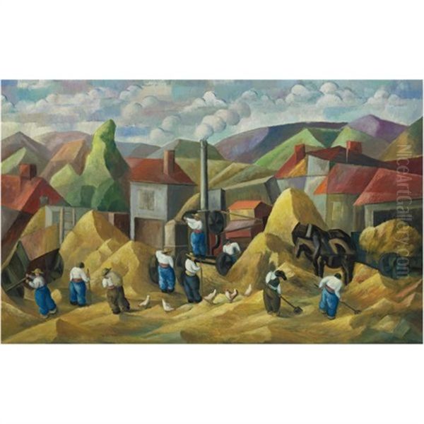 Harvest Oil Painting by Pavel Kotlarevsky