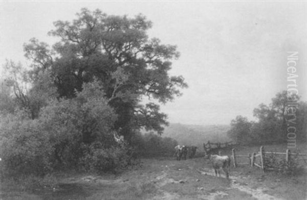 Abendliche Landschaft Mit Junger Magd Und Heimkehrendem Vieh Oil Painting by Theodor Kotsch