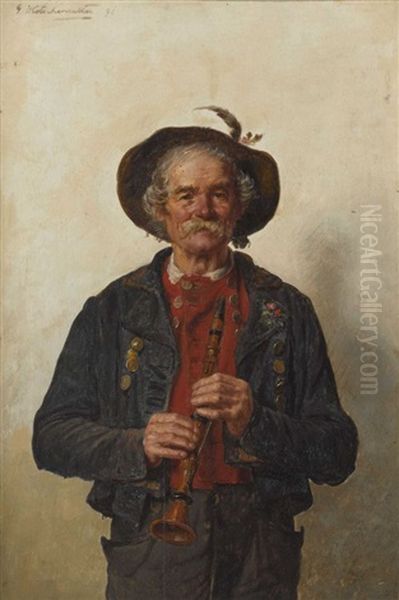 Der Klarinettist Oil Painting by Hugo Kotschenreiter